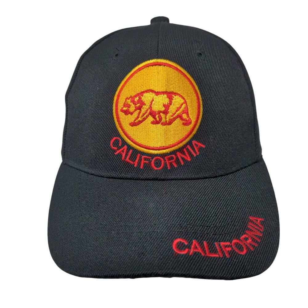 California Republic Strtapback Hat Black One Size Adjustable Embroidered Lanza